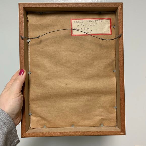 Handmade Crewel Needlepoint Boho Embroidery Framed Wall Art 9.25"x12" - Picture 5 of 5